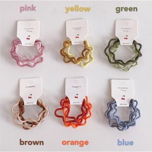 4PCS Color Elastic Rubber Bands Instant Noodle Hair Ties Basic Elastic Hair BandsScrunchie Ring Rubber Bands