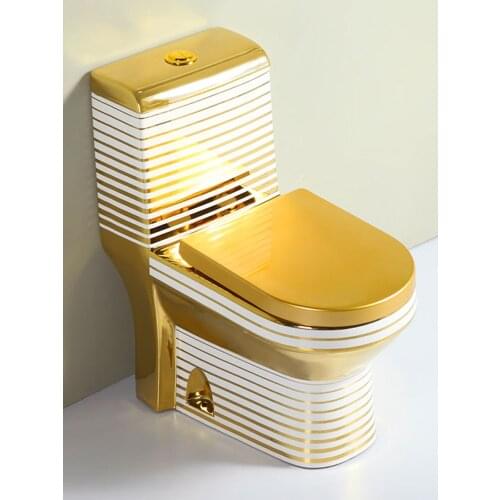 Bathroom Nordic Golden Toilet Light Luxury Siphon Household Toilet Artistic Personality Color Toilet Z100
