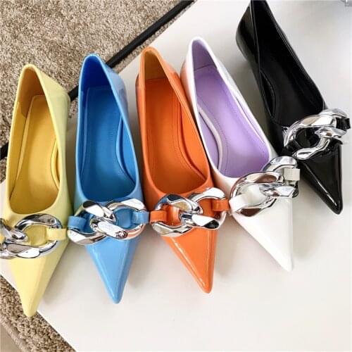 Sexy Party Pumps Elegant Women Pumps Fluorescent Color Thick High Heels Pointed Toe Fashion Ladies Pumps Office Shoes Blue/Green