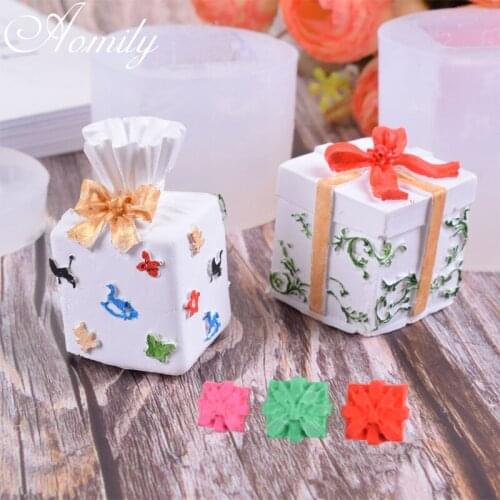 Aomily Gift Box Silicone Mold Resin Mold Fondant DIY Cake Decorating Tools Chocolate Mold Resin Epoxy Mold Kitchen Accessories