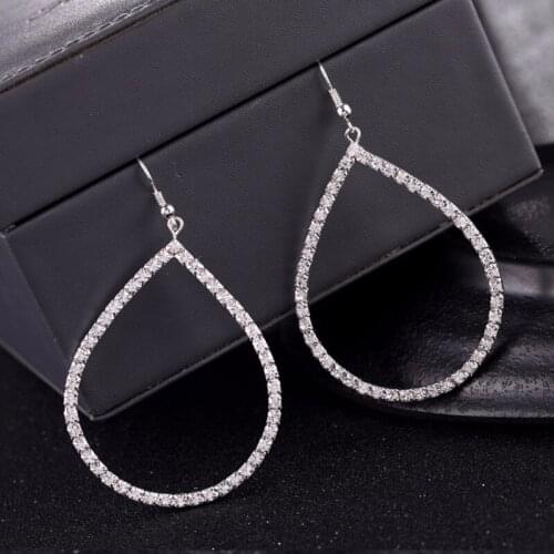Rhinestone Shining Drop Shaped Earrings Fashion Charm Woman Earrings Accessories 171124-10