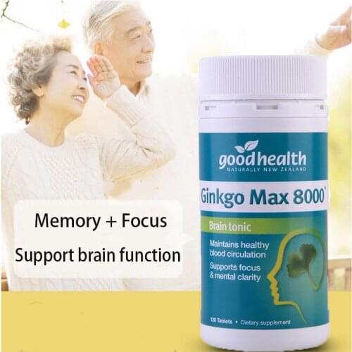 Good Health Ginkgo Max 8000mg Brain Tonic Brahmi VitaminB Brain Focus Function Healthy Mental Performance when Stress Times