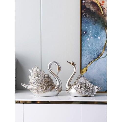 Swan ornaments home accessories American living room TV cabinet Nordic porch wine cabinet decoration