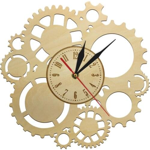 Unique Steampunk And Gear Wall Watch Clock Industrial Vintage Farmhouse Style Wall Art Silent Non-Ticking Home Decorative