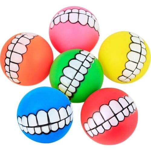 Vinyl sounding toy 7.5cm tooth ball dog molar training dog spherical pet toy