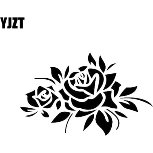 YJZT 16*10CM Car Rose Flower Hood Headlight Decals Vinyl Auto Bumper Tailgate Car Sticker C2-3005