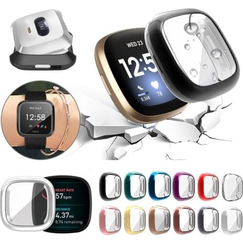 Versa3 Case for Fitbit Versa 3 Protector Full Screen Protection Cover Cases for Fitbit Sense Watch Shell