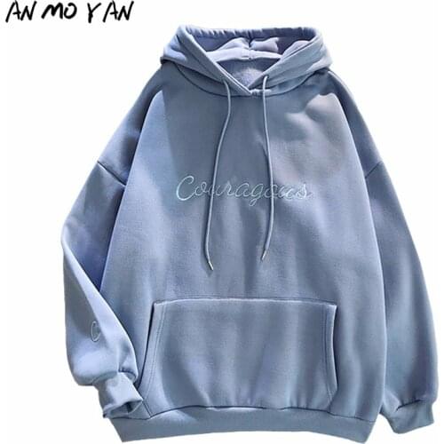 High Street Womens Hoodie Fashion Letter Embroidery Harajuku Autumn/winter New Korean Sweatshirt Loose Tops