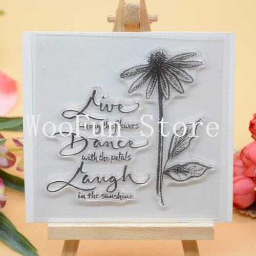 Live Laugh Dance Tree Clear Stamp Rubber Clear Stamp for Card Making Decoration and Scrampbooking