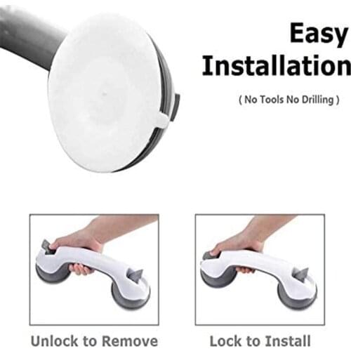 1/2Pcs Safety Helping Handle Anti Slip Support Toilet Bathroom Safe Grab Bar Handle Vacuum Sucker Suction Cup Handrail