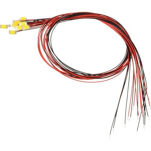 10Pcs 1206 SMD Pre-soldered Micro Litz Wired Leads Warm White SMD Led 200mm 2.8V-3.4V For Small Models DIY