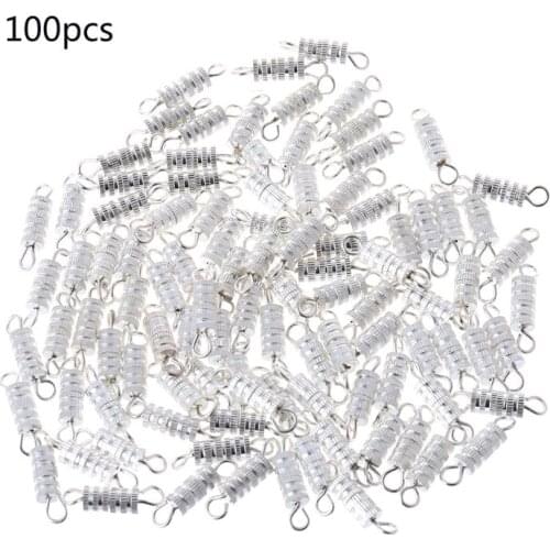 100Pcs Screw Type Barrel Clasp Necklace Bracelet Connectors DIY Jewelry Findings