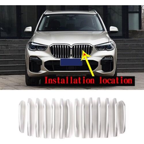 14 Pcs For BMW X5 G05 2019 Car Accessories ABS Front Grill Decoration Strips Trim Car Accessories