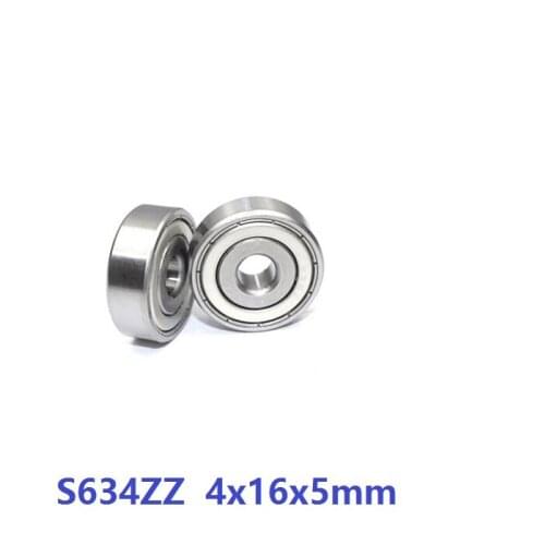 20pcs ABEC-5 S634ZZ S634 ZZ 4*16*5mm Mini Miniature rolling bearing Stainless steel Deep Groove Ball Bearings 4x16x5mm 634