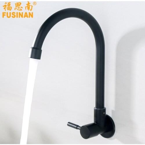 304 stainless steel wall-mounted single cold kitchen faucet sink sink balcony sink faucet