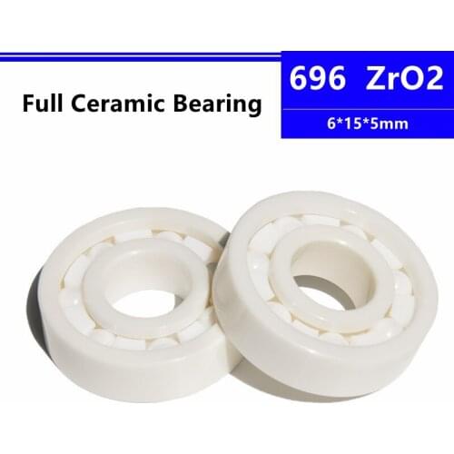 4pcs/10pcs 696 6*15*5mm Zirconia Full ZrO2 Ceramic Deep Groove Ball Bearing Precision Nonmagnetic 6x15x5mm