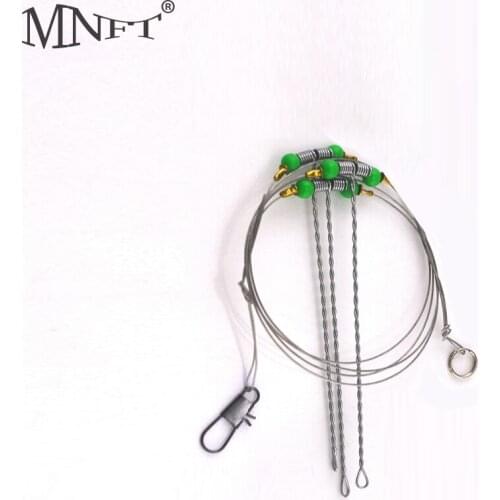 MNFT 5PCS String Hook Bracket Anti-Winding Swivel String Sea Fishing length Steel Rigs Wire Leader Fish Hooks 8 10 12 19 cm