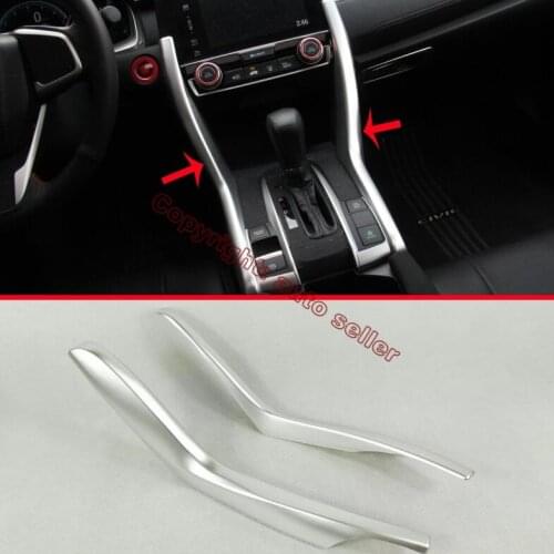 ABS Pearl Chrome Interior Gearshift Knob Around Trim For Honda Civic 2016 2017