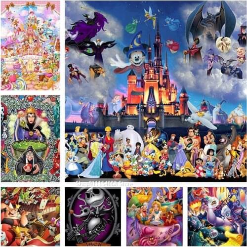 Disney SquareRound 5D DIY Diamond Painting Evil Queen Cross Stitch Kit Diamond Inlaid Crystal Embroidery Home Decor Gift