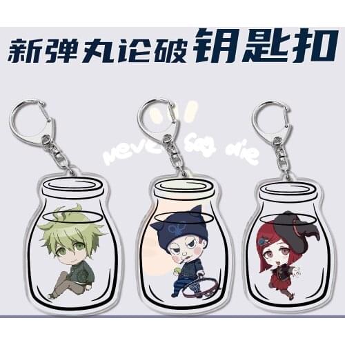 Anime Danganronpa Cosplay Acrylic Keychain Toy Monokuma Figures Keyring Double-sided Key Chain Pendant Gift