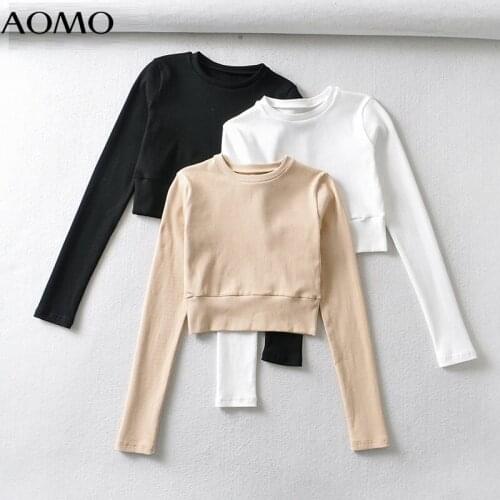 Женские футболки с длинным рукавом AOMO China At AliExpress