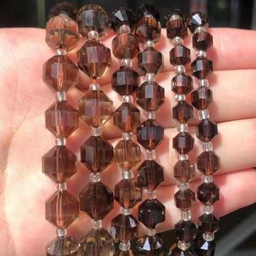 6/8/10mm Smoky Quartzs Natural Stone Beads Oval Shape Loose Minerals Beads for Jewelry Making DIY Bracelet Accessories 7.5inch