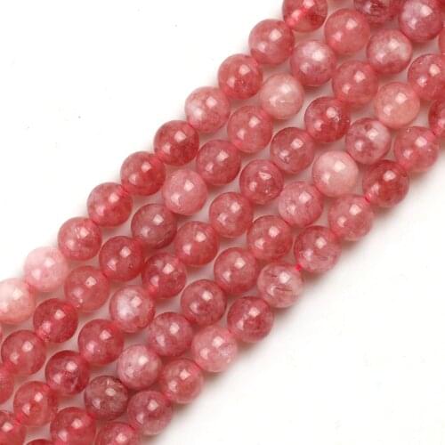 Natural Pink Angelite Stone Beads Round Loose Spacer Beads 15'Strand/Inch 4/6/8/10mm For Jewelry Making DIY Bracelets Necklace