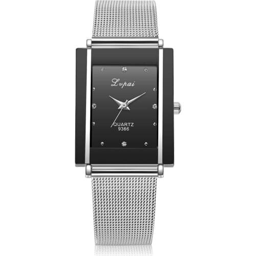 Top Band Watch Fashion Quartz Watch for Men Roman Dial Square Shape Women Watch