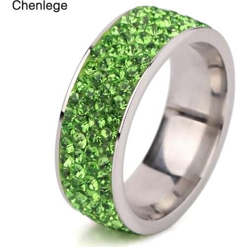 Chenlege statement crystal rings fashion 2017 new finger women ring charms jewelry CZ rhinestones stainless steel ladies ring