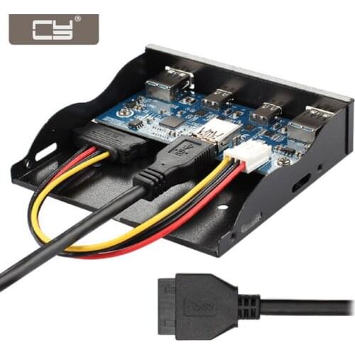 CY USB-C & USB 3.0 HUB 4 Ports Front Panel to Motherboard 20Pin Connector Cable for 3.5" Floppy Bay