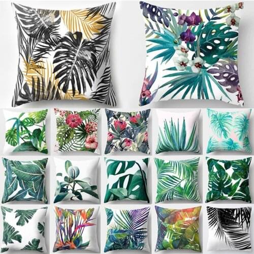Decorative Pillowcase Tropical Leaf Cactus Monstera Cushion Cover Polyester Throw Pillows Sofa Home Decor Decoration