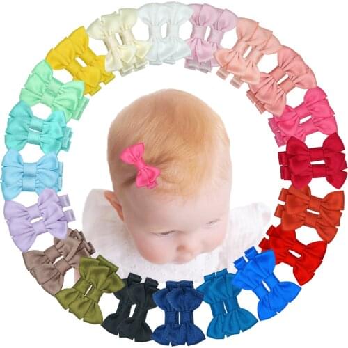 40PCS/20Pairs 2Inch Baby Hair Bows Clips Fully Lined No Slip for Fine Hair Baby Girls Infants Toddlers Kids Hair Barrettes