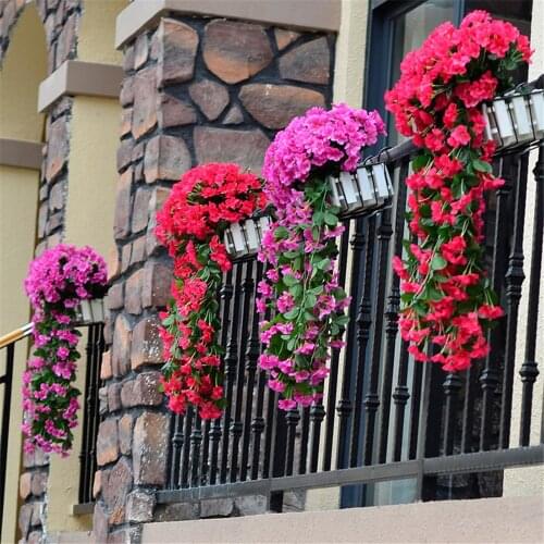 Simulation Flower Wisteria Hanging Basket Simulation Violet Wall Hanging Wedding Home Party Decoration Simulation Flower Vine