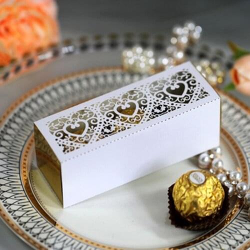 Laser Cut Candy Box Chocolate Packaging Bags Gifts For Guests Wedding Mariage Eid Mubarak Baby Shower Party Supplies