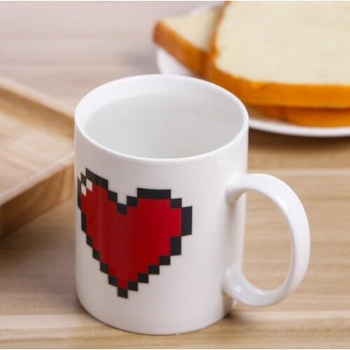 Creative Heart Magic Temperature Changing Cup Color Changing Chameleon Mugs Heat Sensitive Cup Coffee Tea Milk Mug ZM917