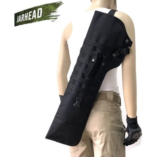 Outdoor Tactical AK Rifle Scabbard Molle Shoulder Bag Military Shoulder Sling Portable Padded Shotgun Holster Knife Backpack