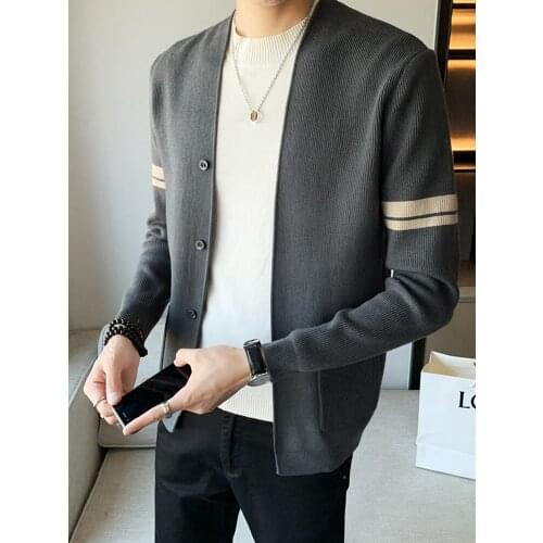 2021 Mens New Trendy Unique Outer Wear Casual Cardigan Sweater Youth Spring and Autumn Thin Sweater