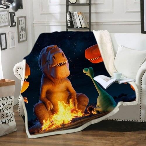 New Arrival Carttoon Dinosaur Blanket Spring Jurassic Tyrannosaurus Gift Blanket for Kids Bed Linens Fuzzy Blanket,Freeshipping