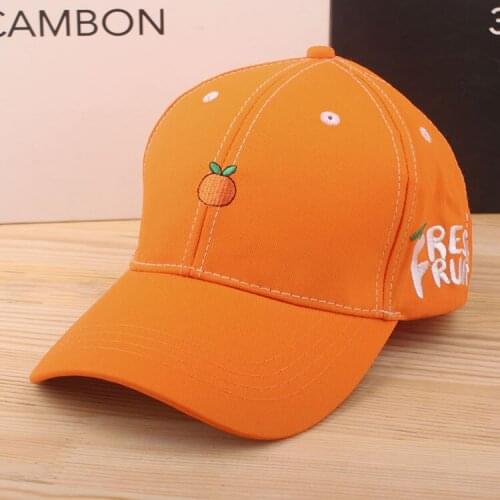 Fruit Theme Embroidered Solid Cotton Baseball Cap Outdoor Sport Travel Breathable Cap For Men Women Fashion Hat