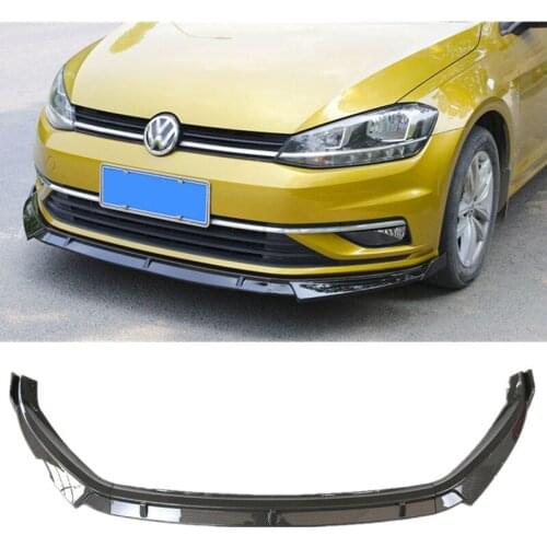 Polypropylene Car Bumper Front Spoiler Diffuser Cover Trim Protector for VW Golf MK7.5 2018-2019 3pcs