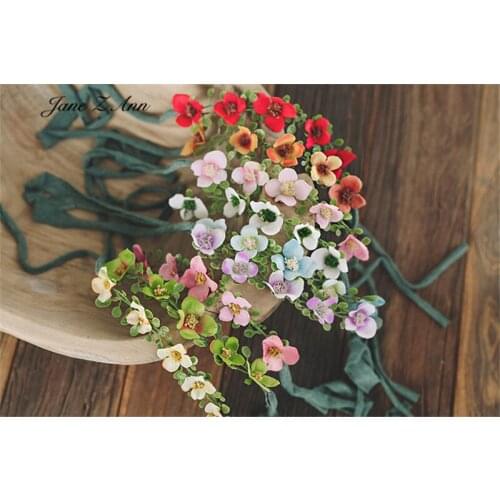 Jane Z Ann sunflower Vine Headdress Hair Band Flower Baby 0-1 year Newborn Photography Prop Baby Photo accessories