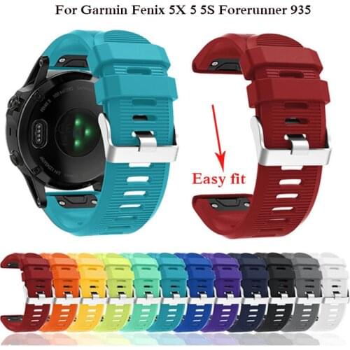 26 22mm Watchband for Garmin Fenix 5X 5 5S 6X 6 Plus 3 HR Forerunner 935 Watch Quick Release Silicone Strap Easy fit Wrist Band