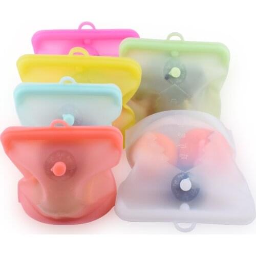 Silicone Food Storage Containers 500/1000/1500ML Leakproof Containers Ziplock Reusable Fresh Bag Food Storage Bag Freezer Bags