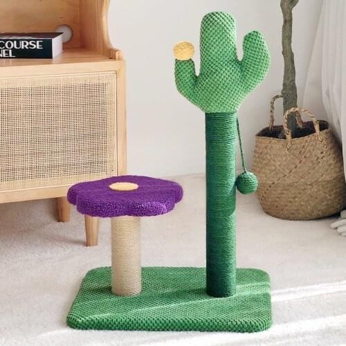 Cartoon Cactus Cat Scratcher Tree Protecting Furniture Cat Tower House Toys Wearable Scraper Pet House Scratching Supplices