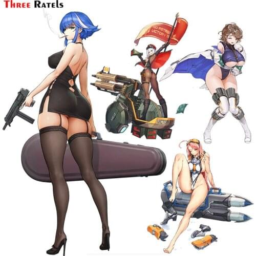 Three Ratels F137 sexy anime girl with weapon for last origin Home Decor Fridge Styling Wall Travel Suitcase Styling car sticker