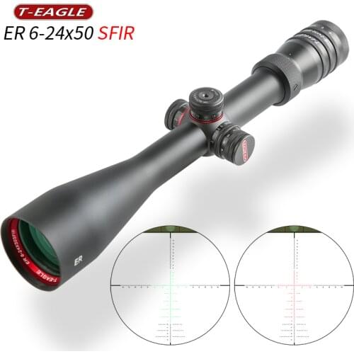 Riflescopes Hunting 6-24x50 Riflescope SFIR with level bubble Air Rifle Optics Red Dot Illuminated Optics Riflescope for PCP