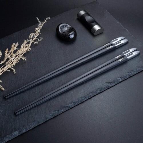 Visual Touch 5pairs High-end Gifts Chopsticks Pack Non-Slip Polymer Materials And Glass Fibers Reusable Alloy High Quality