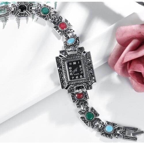 Fashion Girls Crystal Red Bracelet Women Jewelry Charm Quartz Watches Female Square Accessories Watch For Princess Girls Gift