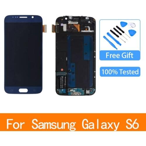 5.1" AMOLED Original For SAMSUNG Galaxy S6 Display G920F G920A Lcd Touch Screen Digitizer with Frame For S6 Lcd With Shadow