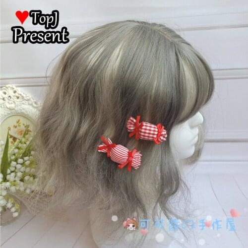 1pc Lolita Cute Lattice Hairclip Boutique Bowknot Hairpin Candy shape Girls' Hairpin Accessories Multicolor options